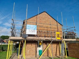 Scaffolding for roof repairs at a Bournemouth property