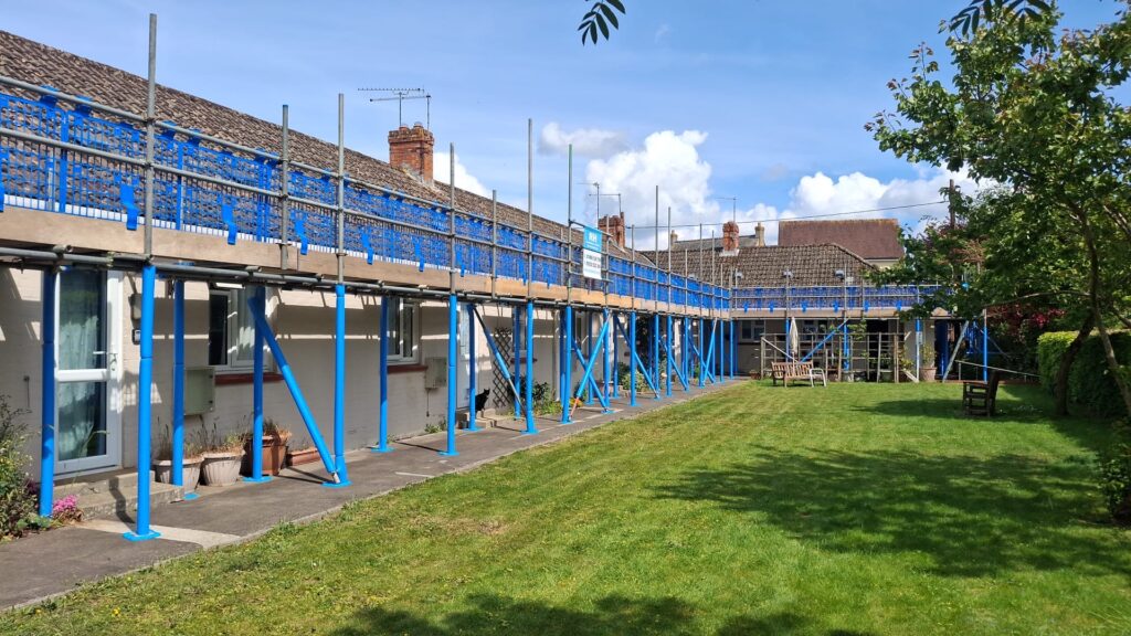 Scaffolding installed around a house in Bournemouth